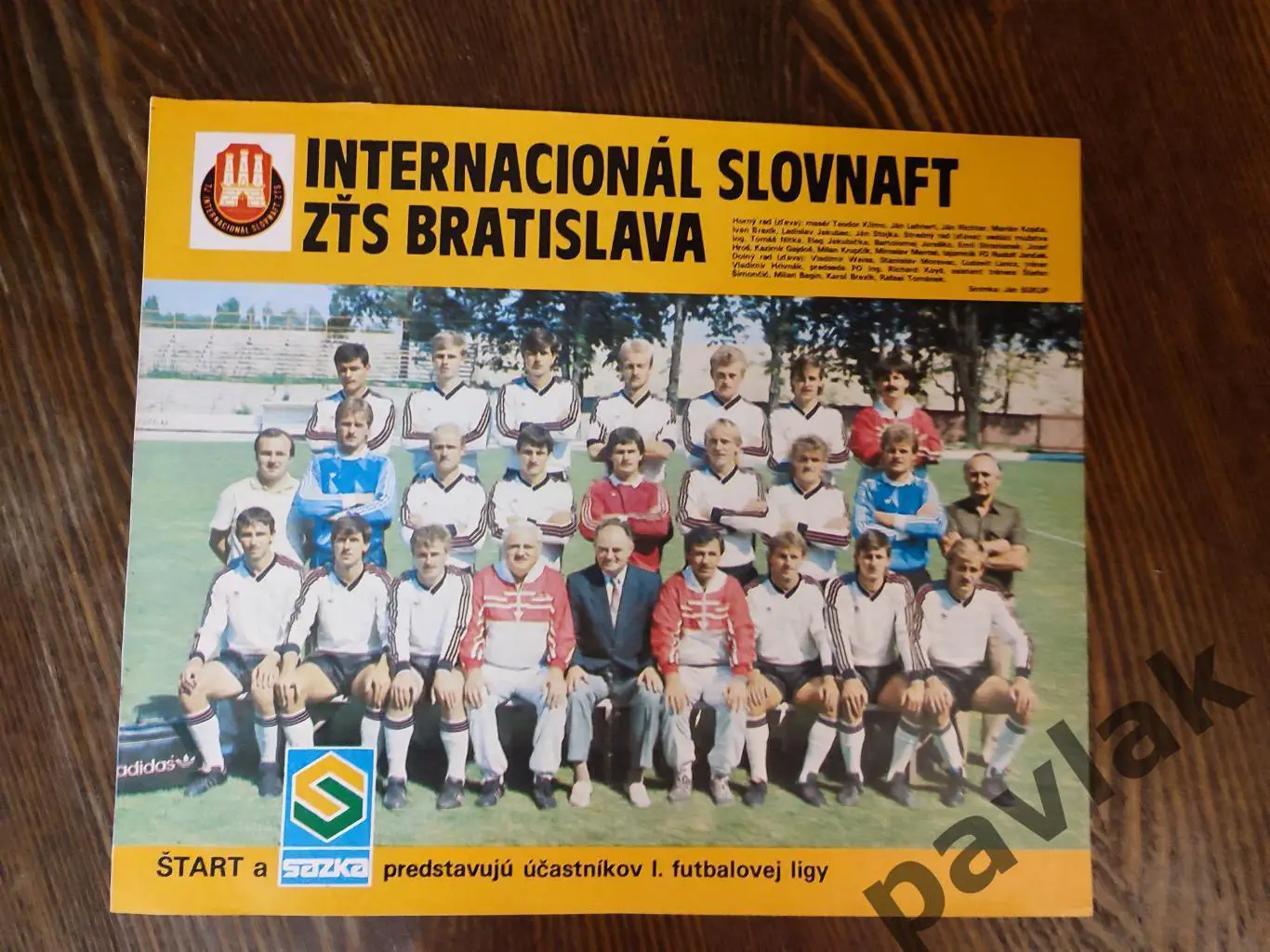 Постер из журнала Штарт Братислава 1988 Интер Братислава