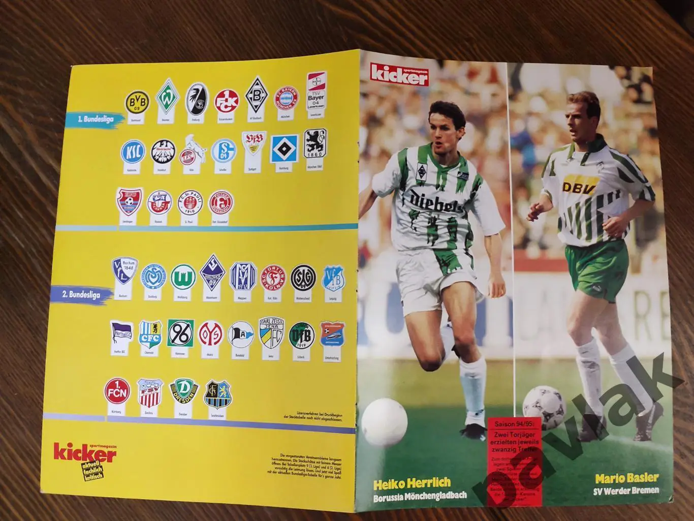 Табель Бундеслига 1995/96 из журнала Kicker