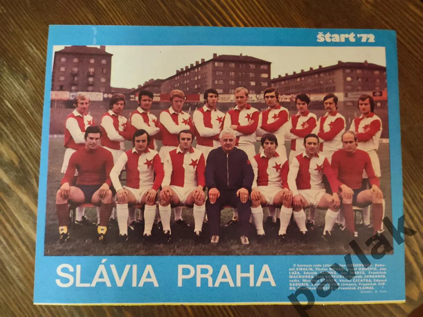 Постер из журнала Start 1972 Славия Прага