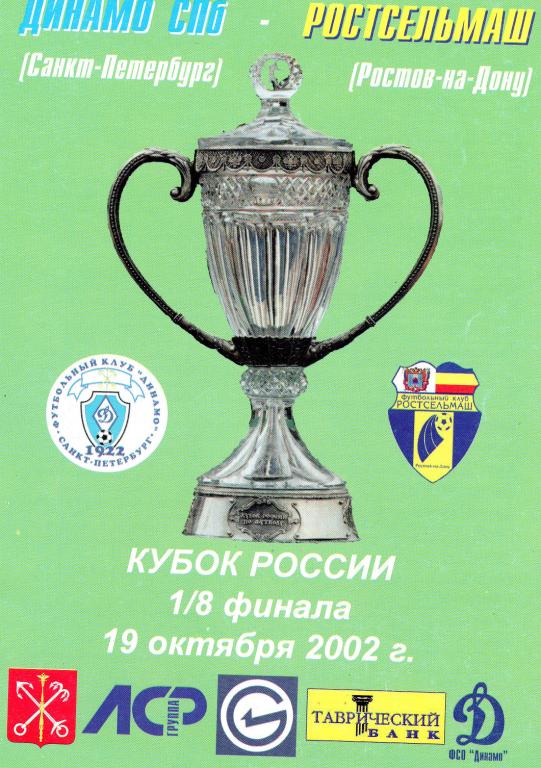 Динамо С-Петербург-Ростсельмаш Ростов 2002 кубок России