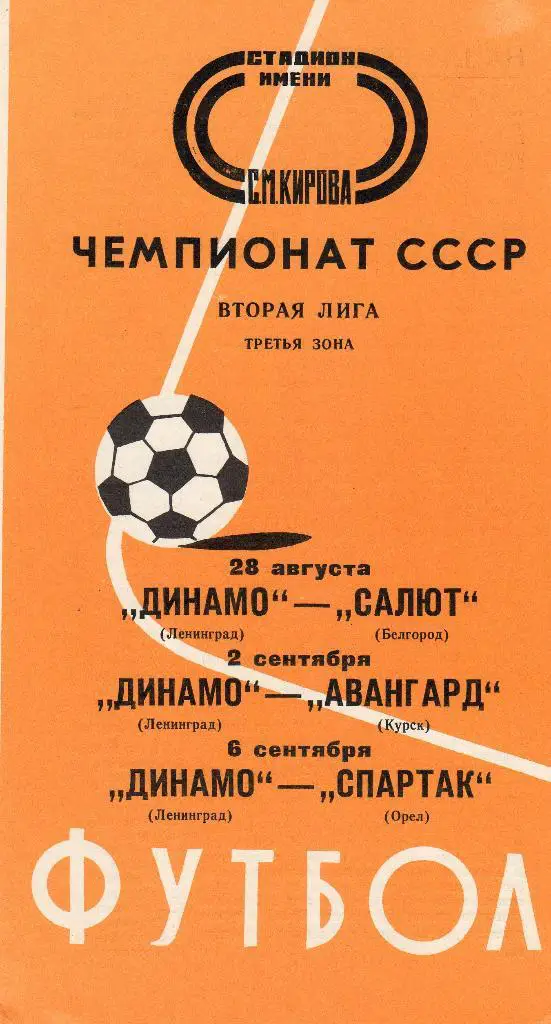 Динамо Ленинград-Салют Белгород/Авангард Курск/Спартак Орел 1976