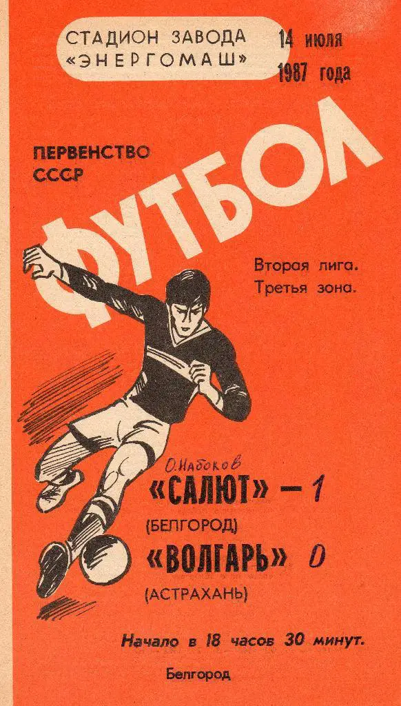 Салют Белгород-Волгарь Астрахань 1987