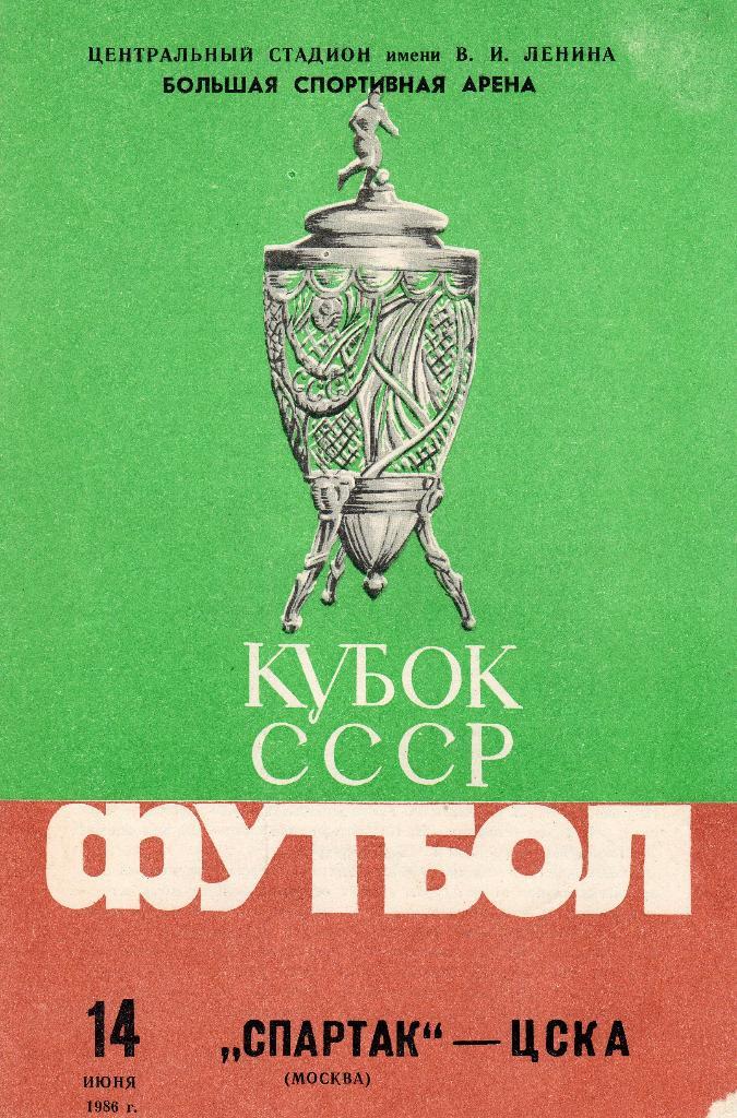Спартак Москва-ЦСКА 1986 кубок СССР