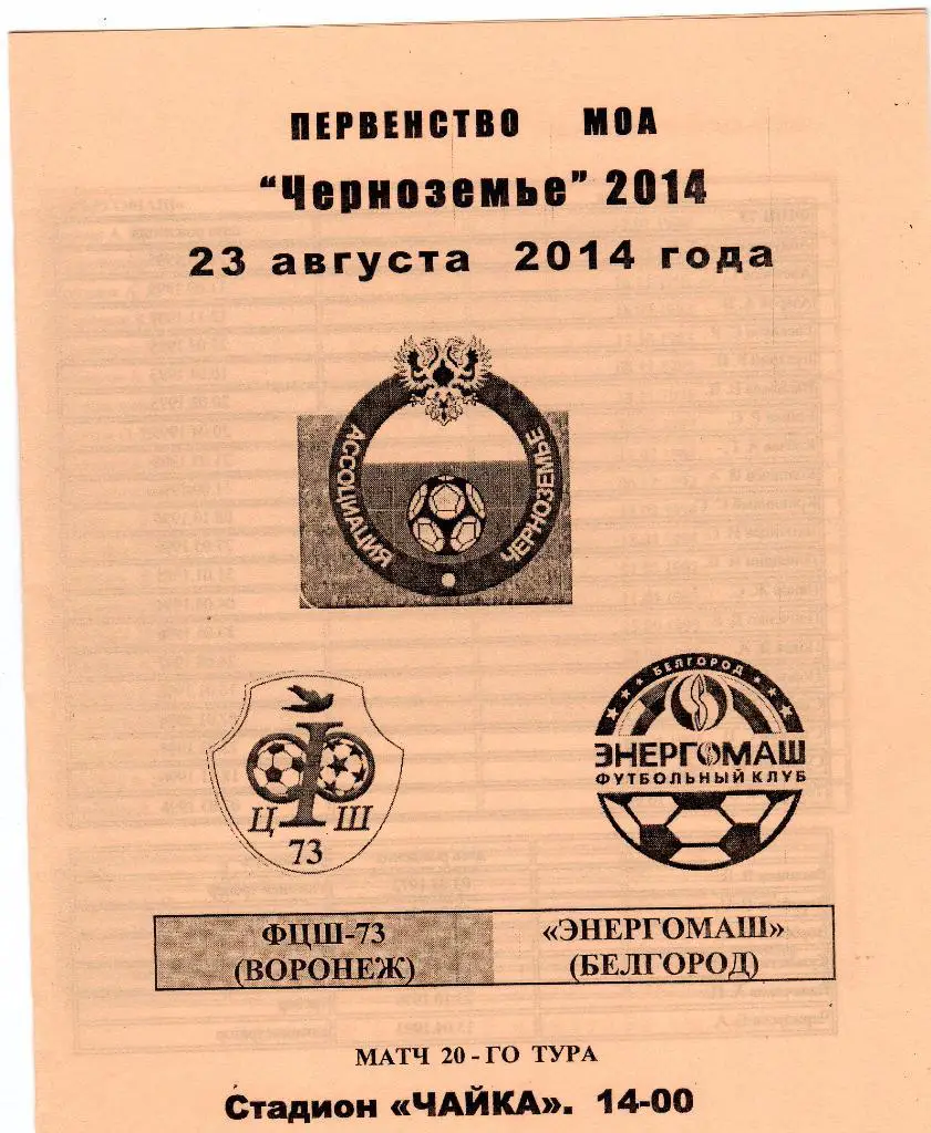 ФЦШ-73 Воронеж-Энергомаш Белгород 23.08.2014