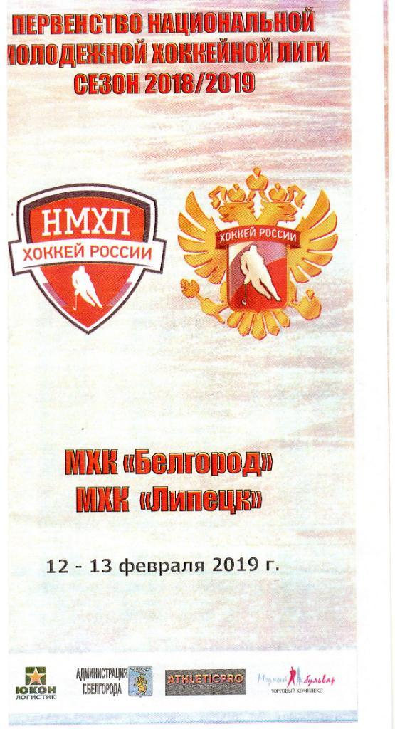 МХК Белгород-МХК Липецк Липецк 12-13.02.2019