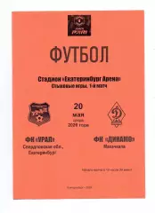 Сезон 2025/26, Стыковые, ФК Урал Екатеринбург - ФК Динамо Махачкала 20.05.2026 г