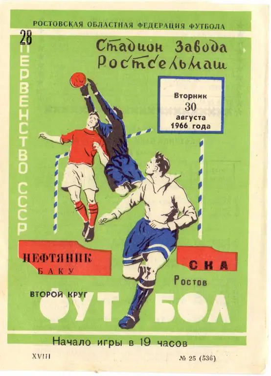 СКА Ростов-на-Дону - Нефтяник Баку 1966
