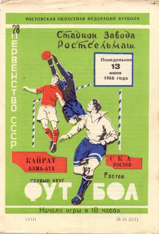 СКА Ростов-на-Дону - Кайрат Алма-Ата 1966