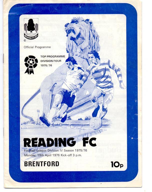 Чемп. Англии 4 дивизион READING - Brentford 19/04/1976