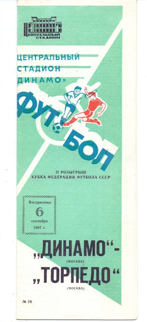 Кубок Федерации, Динамо Москва - Торпедо Москва 06.09.1987