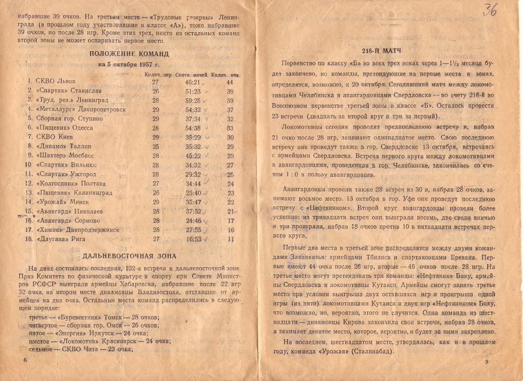 Авангард Свердловск -Локомотив Челябинск 05.10, Пермь-СКВО Свердловск 06.10.1957 3