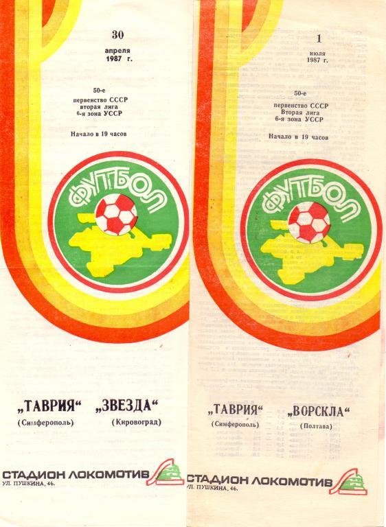 Таврия Симферополь - Звезда Кировоград 1987