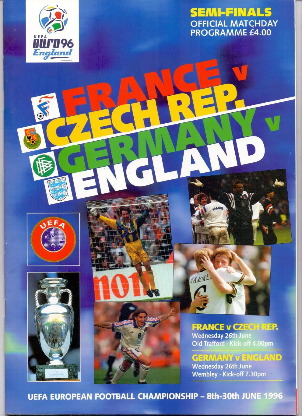 ЧЕ-96, 1/2 финала, Франция - Чехия, Германия - Англия 26.06.1996