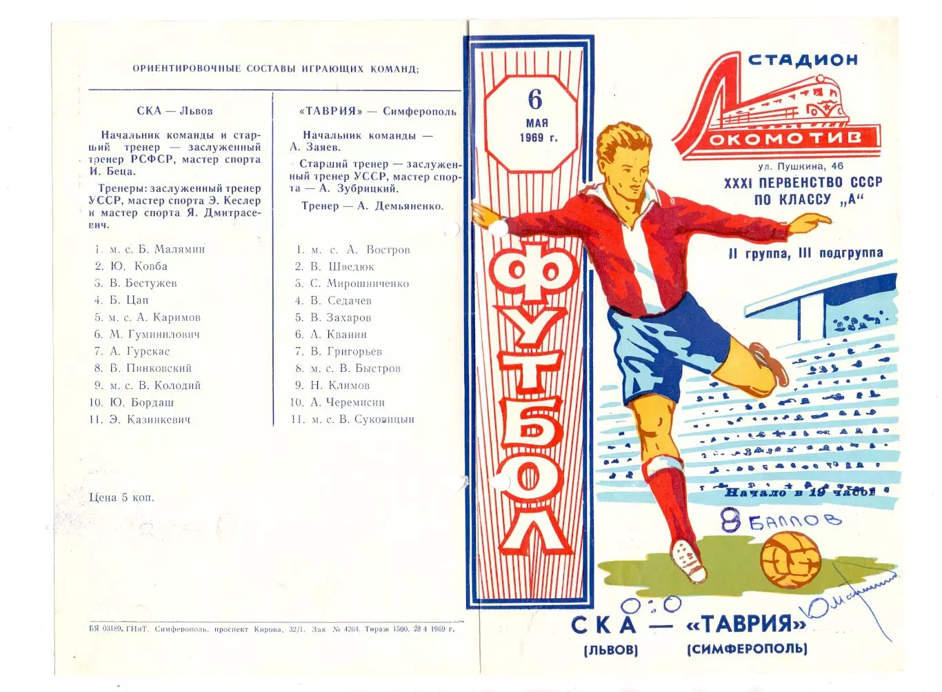 Таврия Симферополь - СКА Львов 1969