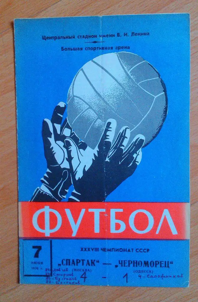 Спартак Москва - Черноморец Одесса 07.06.1976