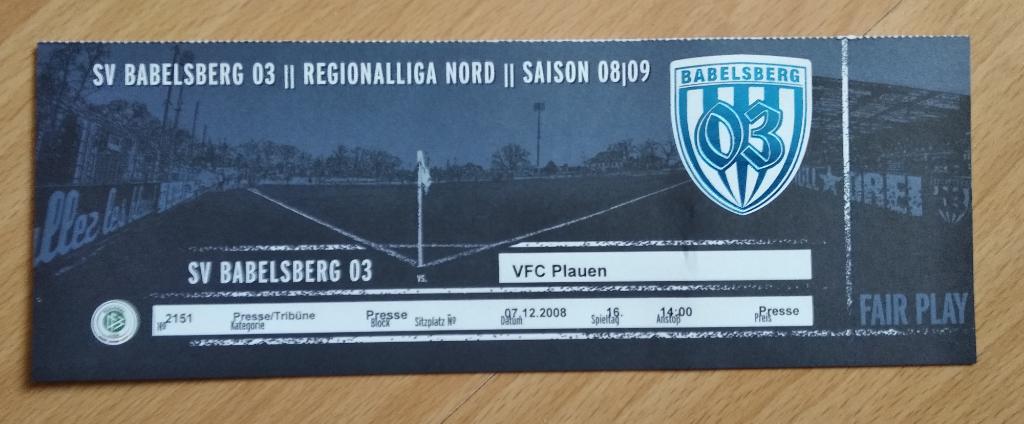 Бабельсберг -Плауэн , Северная Региональная лига сезон 2008/2009 1
