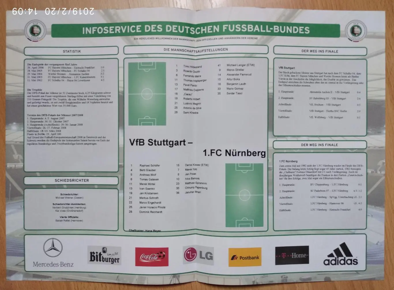 Штуттгарт - Нюрнберг 26.05.2007 Германия Финал Кубок Германии + инфопрограма НФС 1