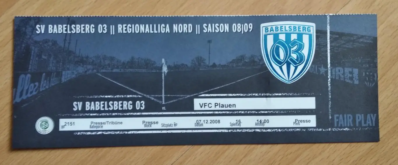 Бабельсберг -Плауэн , Северная Региональная лига сезон 2008/2009 1