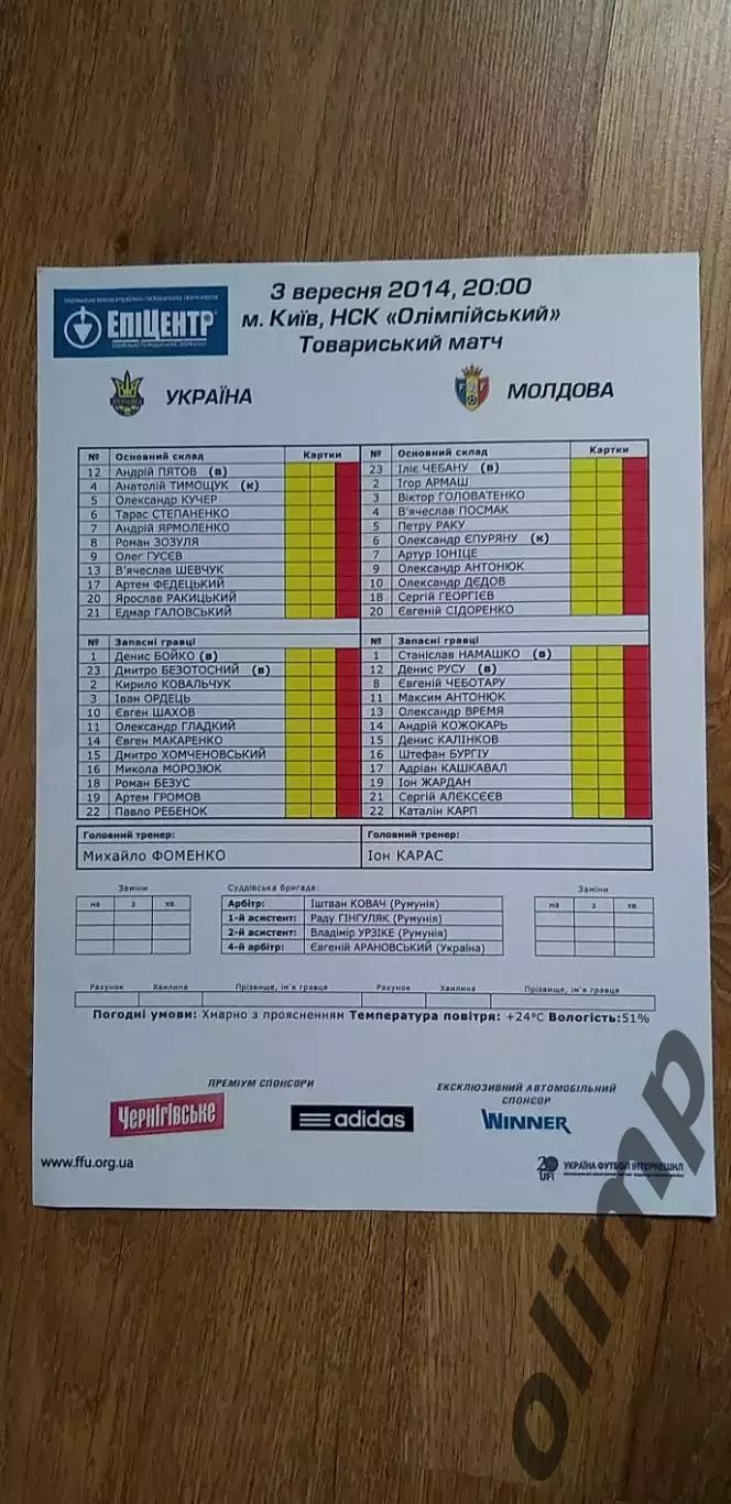 Украина-Молдова 03.09.2014