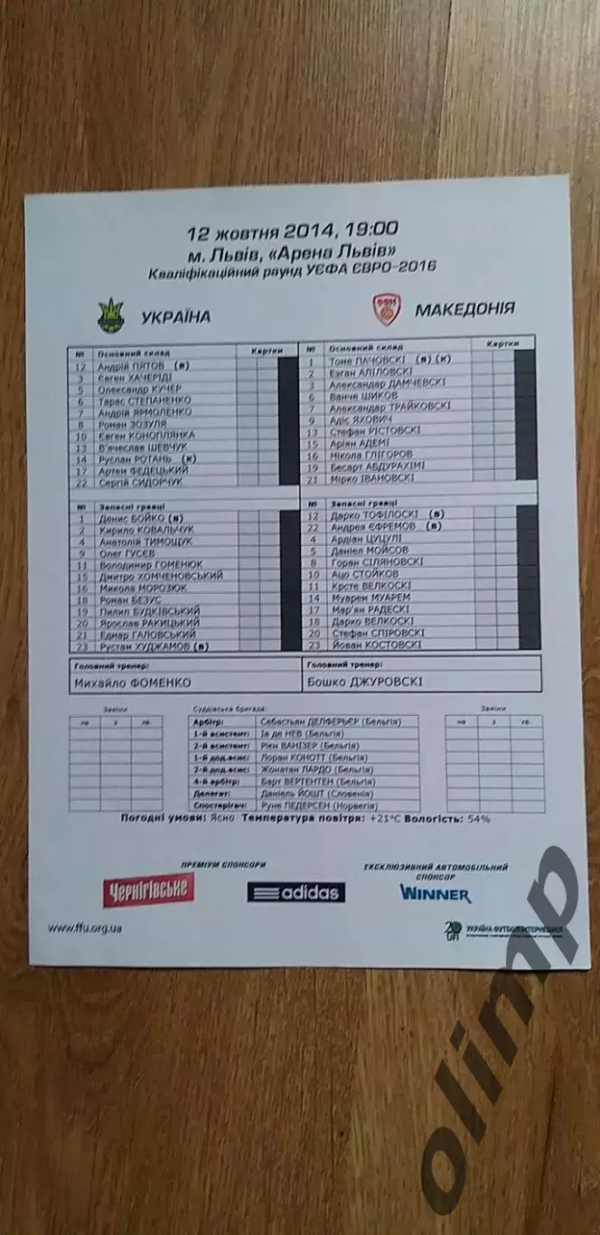 Украина-Македония 12.10.2014