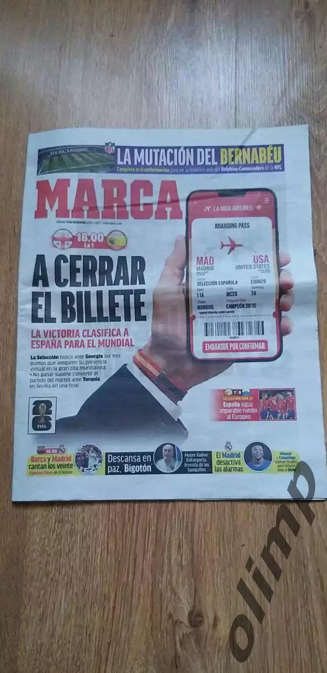 Грузия-Испания 15.11.2025, изданиеMARCA 