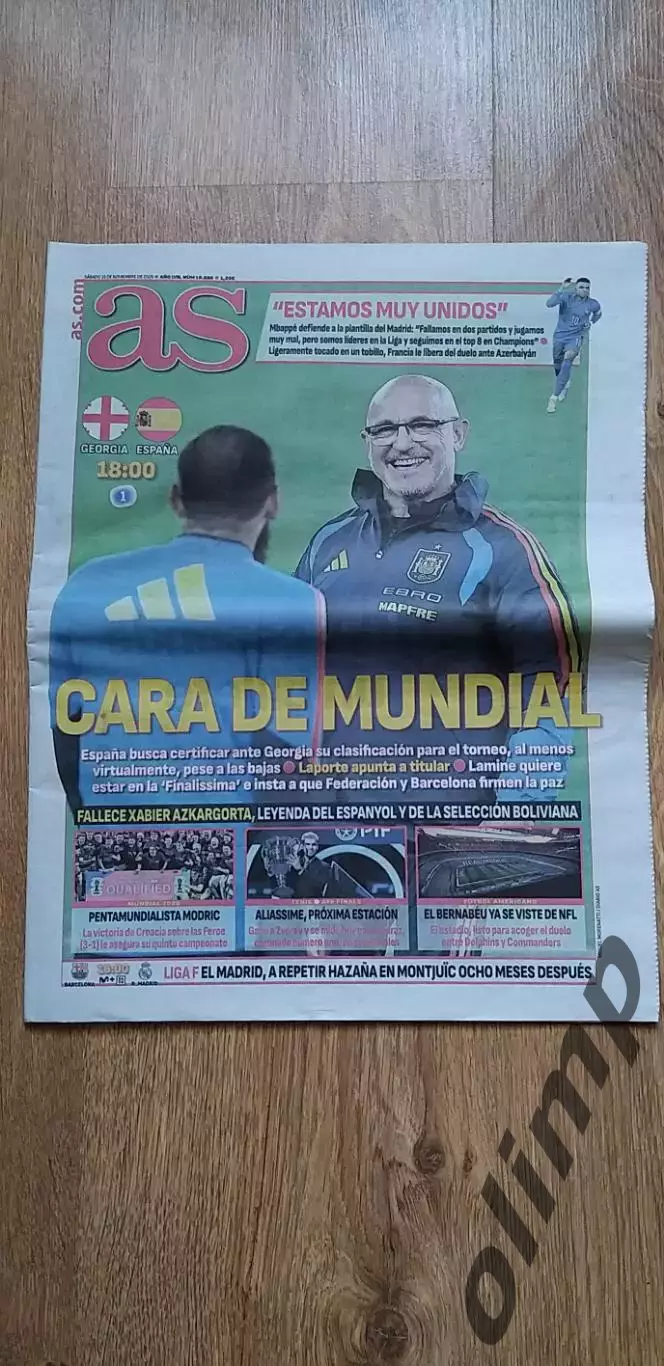 Грузия-Испания 15.11.2025, изданиеAS 