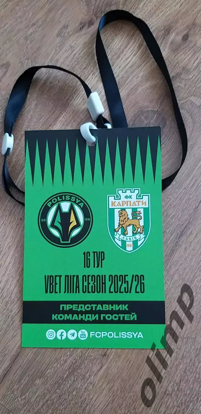 Билет(аккредитация) Полесье Житомир-Карпаты Львов 13.12.2025