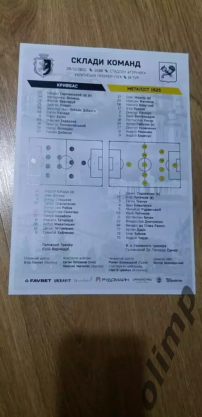 Кривбасс Кривой Рог-Металлист 1925 Харьков 20.11.2022