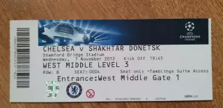 Билет Челси Лондон-Шахтер Донецк 07.11.2012
