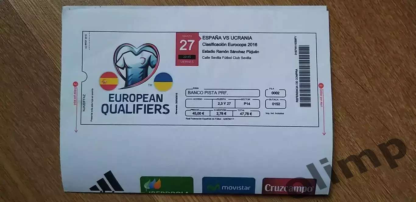 Эл.билет Испания-Украина 27.03.2015 1