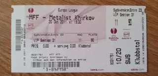 Билет Мальме-Металлист Харьков 20.10.2011