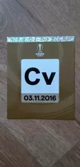 Билет (бэйдж) Гент-Шахтер Донецк 03.11.2016, №2