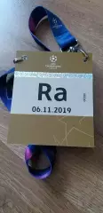 Билет (бэйдж) Динамо Загреб-Шахтер Донецк 06.11.2019
