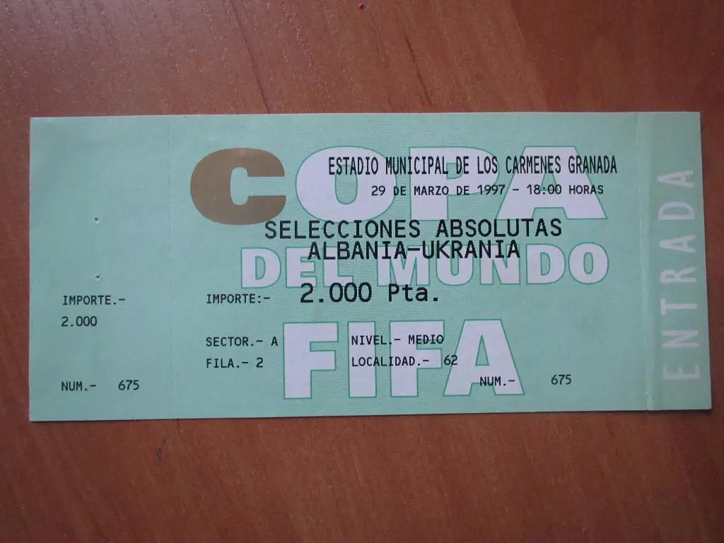 Билет Албания-Украина 29.03.1997, ОБМЕН