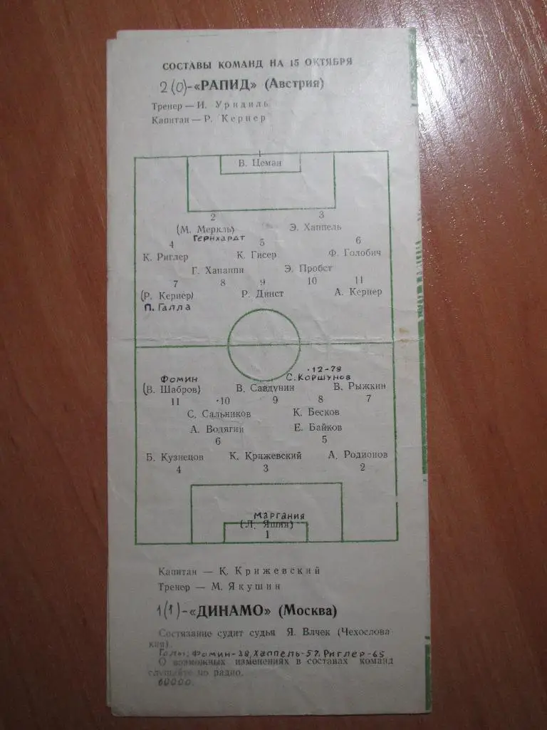 Динамо Москва-Рапид 15.10.1953 3
