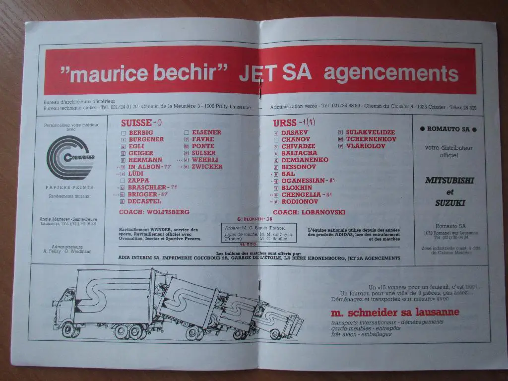 Швейцария-СССР 13.04.1983 1