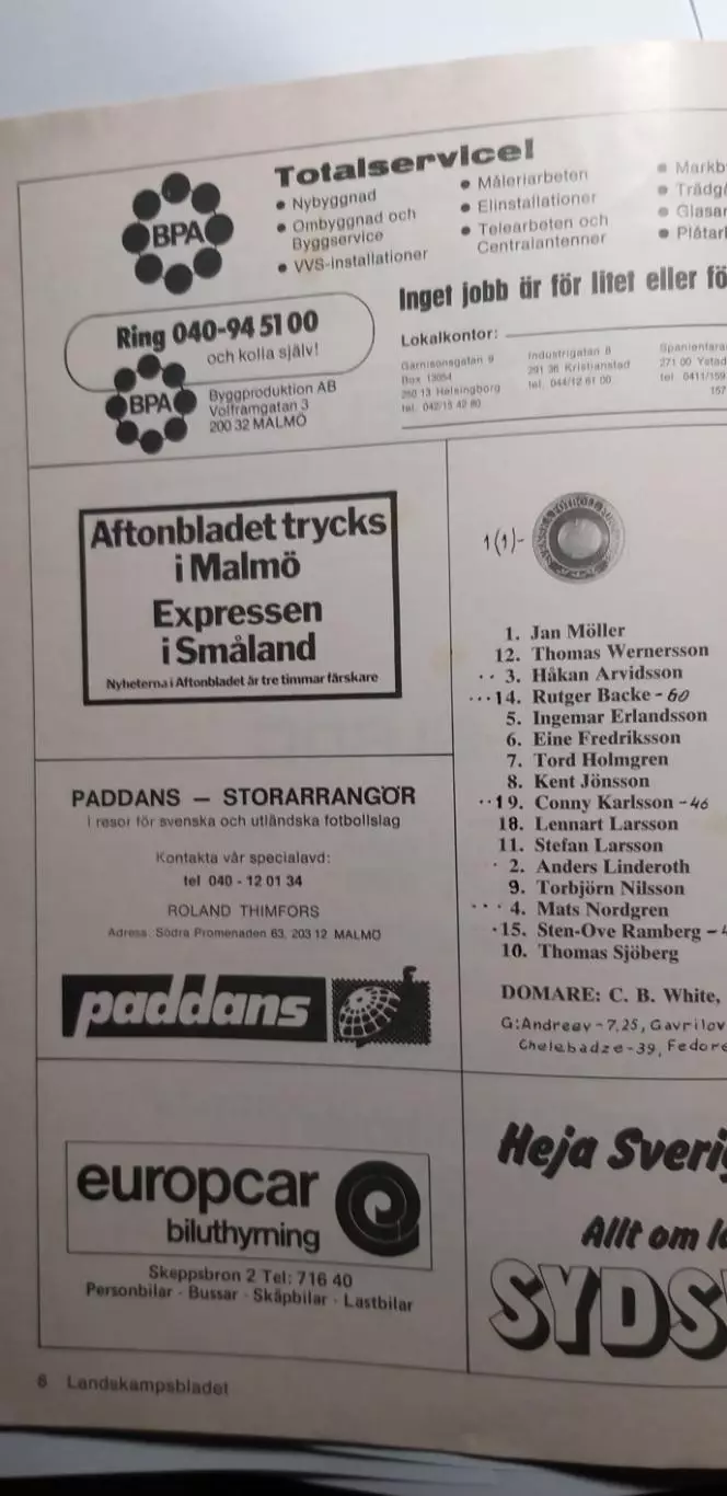 Швеция-СССР 29.04.1980 6