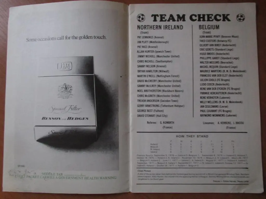 Северная Ирландия-Бельгия 16.11.1977 1