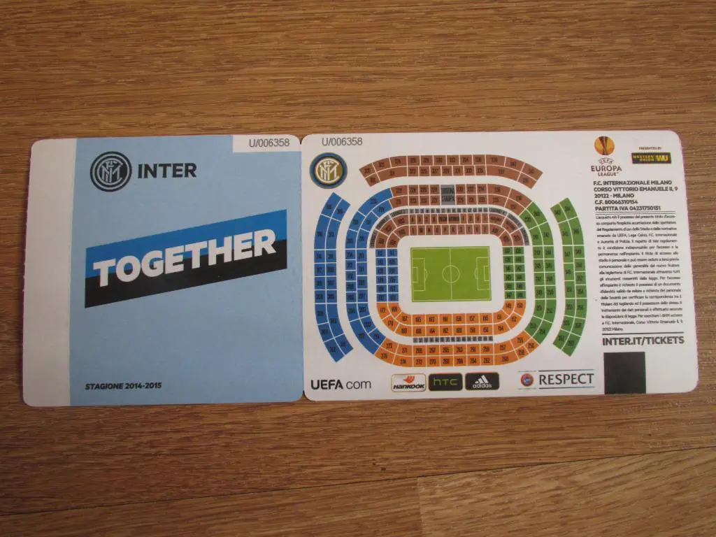 Билет Интер Милан-Днепр Днепропетровск 27.11.2014 1