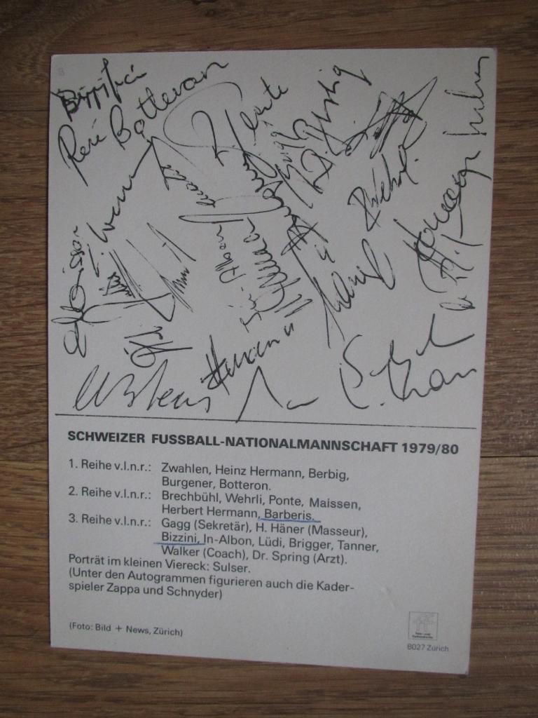 Фото-сборная Швейцарии 1979-1980г. 1