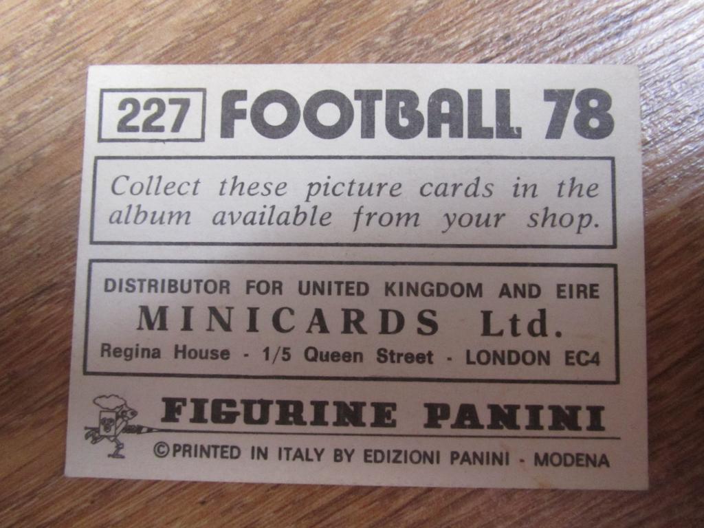 ФК Манчестер Юнайтед наклейка PANINI UK Fotball 1977-1978 1