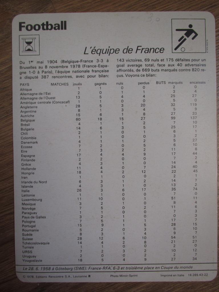 Фото сборная Франции 1958г. 1