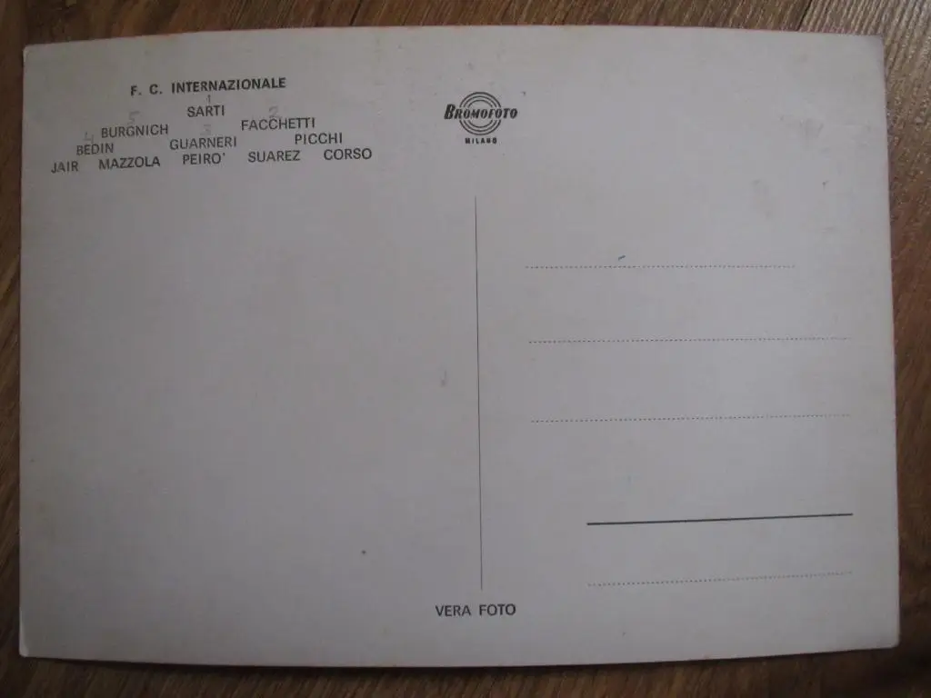 ФК Интер Милан №2,открытка 1