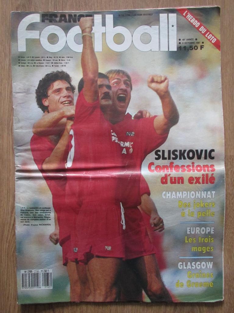 Журнал France Football - 6 октября 1987