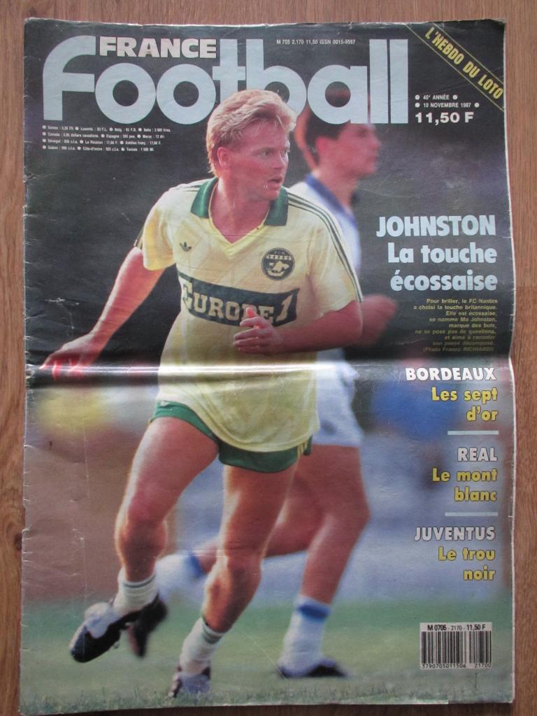 Журнал France Football - 10 ноября 1987