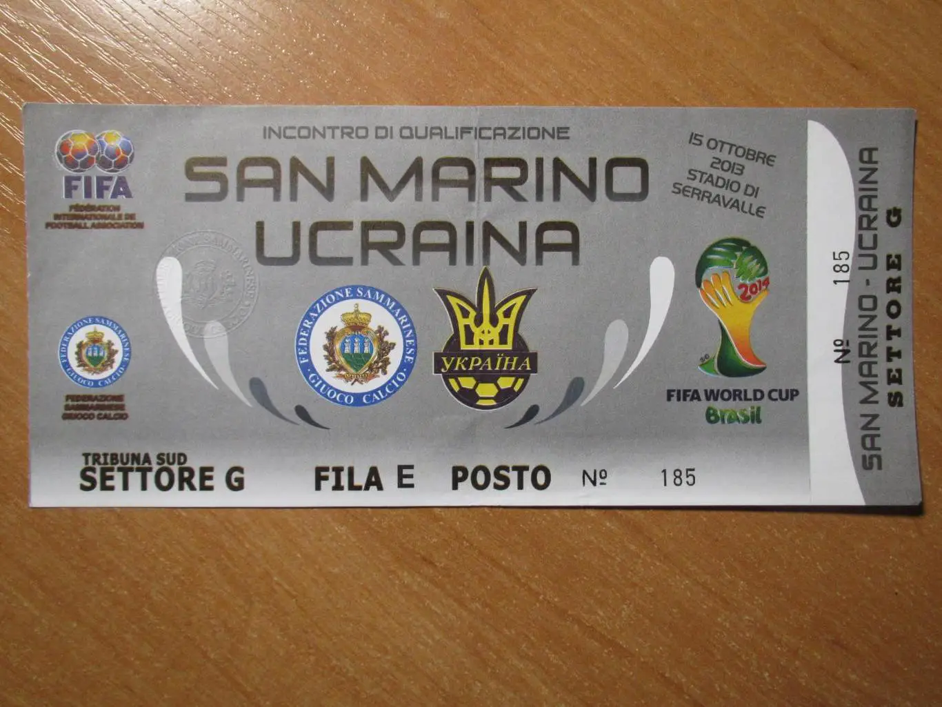Билет Сан-Марино-Украина 15.10.2013