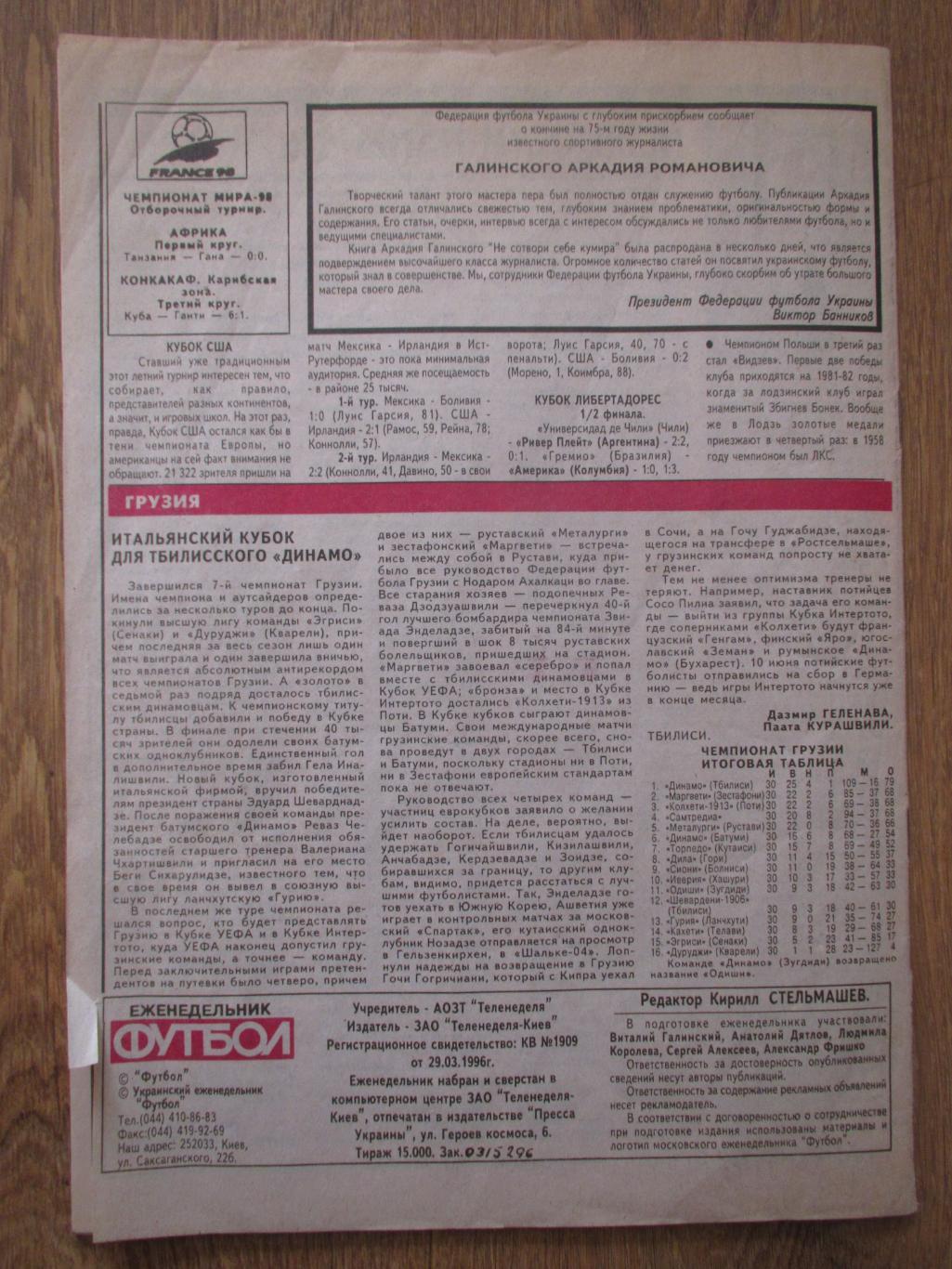 Журнал Футбол №5 1996 3