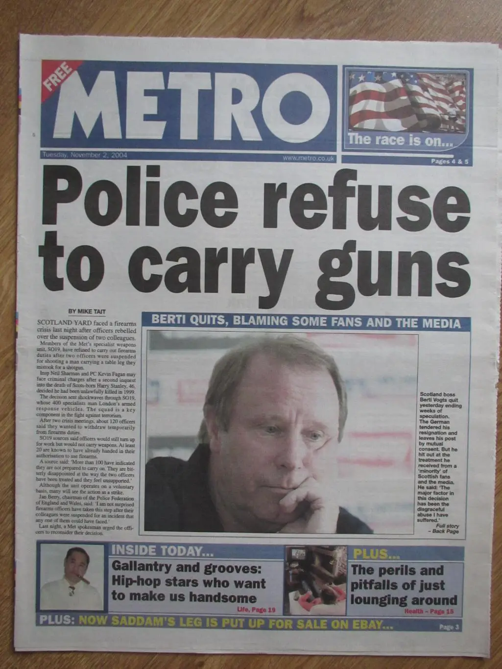 Селтик Глазго-Шахтер Донецк 02.11.2004, №2,газета METRO