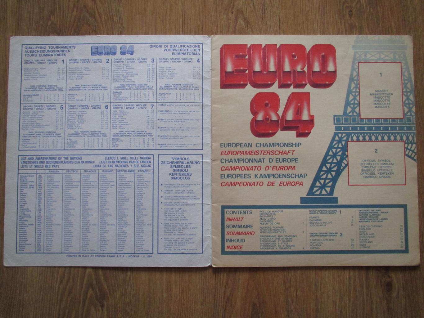 Альбом Panini EURO 84 - Чемпионат Европы 1984, Франция 1