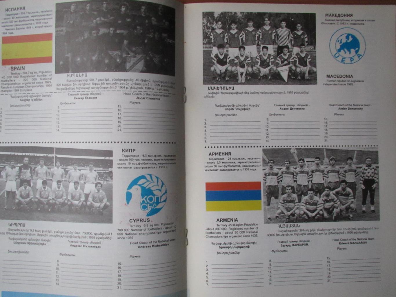 Чемпионат Европы 1996 , Армения,Дания,Испания,Бельги я,Македония,Кипр 1